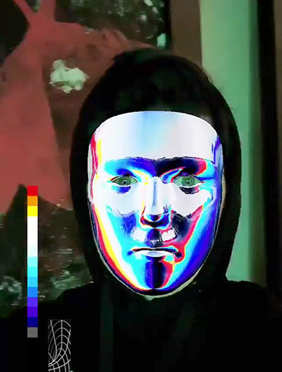 Maschera della storia di Instagram - faccia d'acciaio
