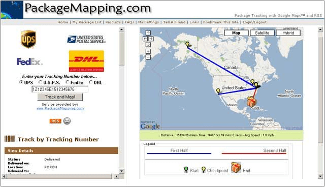 Il servizio packagemapping.com ti consente di visualizzare la posizione e il percorso del tuo pacchetto sulla mappa.