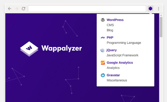Estensione per browser Wappalyzer