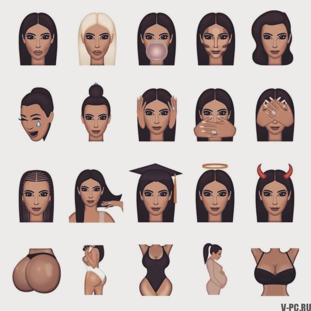 Kimoji per Instagram di Kim Kardashian