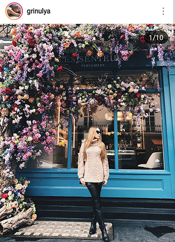 Idee fotografiche autunnali per Instagram - una bella ragazza con un maglione