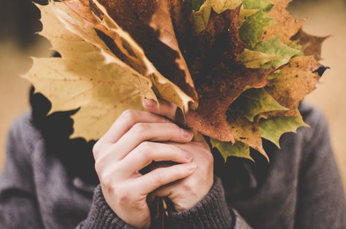 idee fotografiche autunnali per instagram un mucchio di foglie