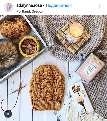 idee fotografiche autunnali per instagram - layout cappello lavorato a maglia