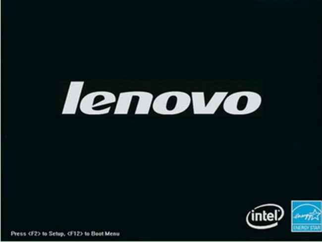 Schermata di avvio del laptop Lenovo