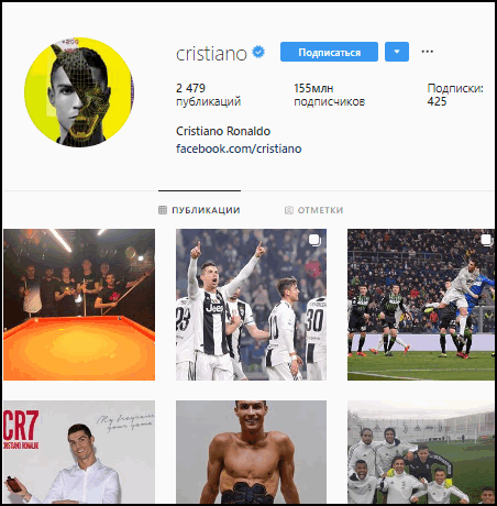 Ronaldo su Instagram