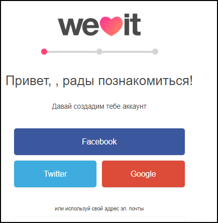 Registrati su WeHeartIt