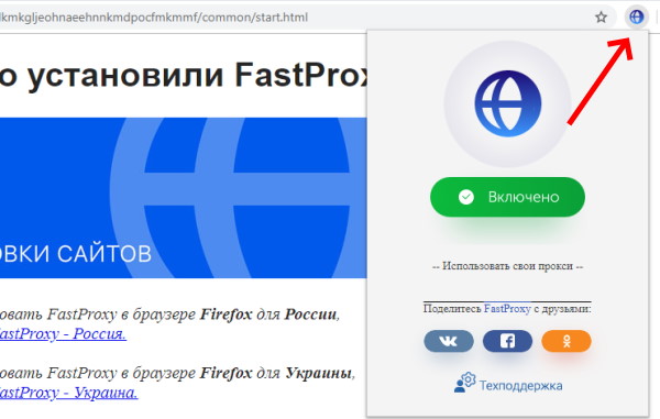 Icona dell'estensione del browser